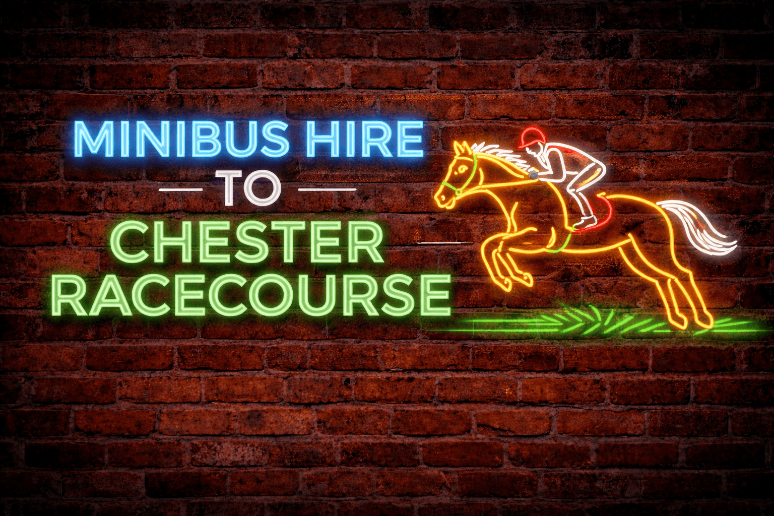 Chester Racecourse Minibus Hire sign