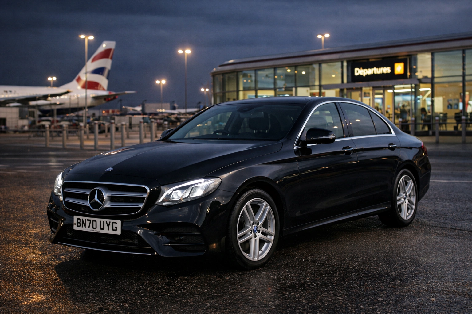 Minibus Hire Liverpool L19 L25 white Ford Custom Titanium Tourneo in South Liverpool residential area