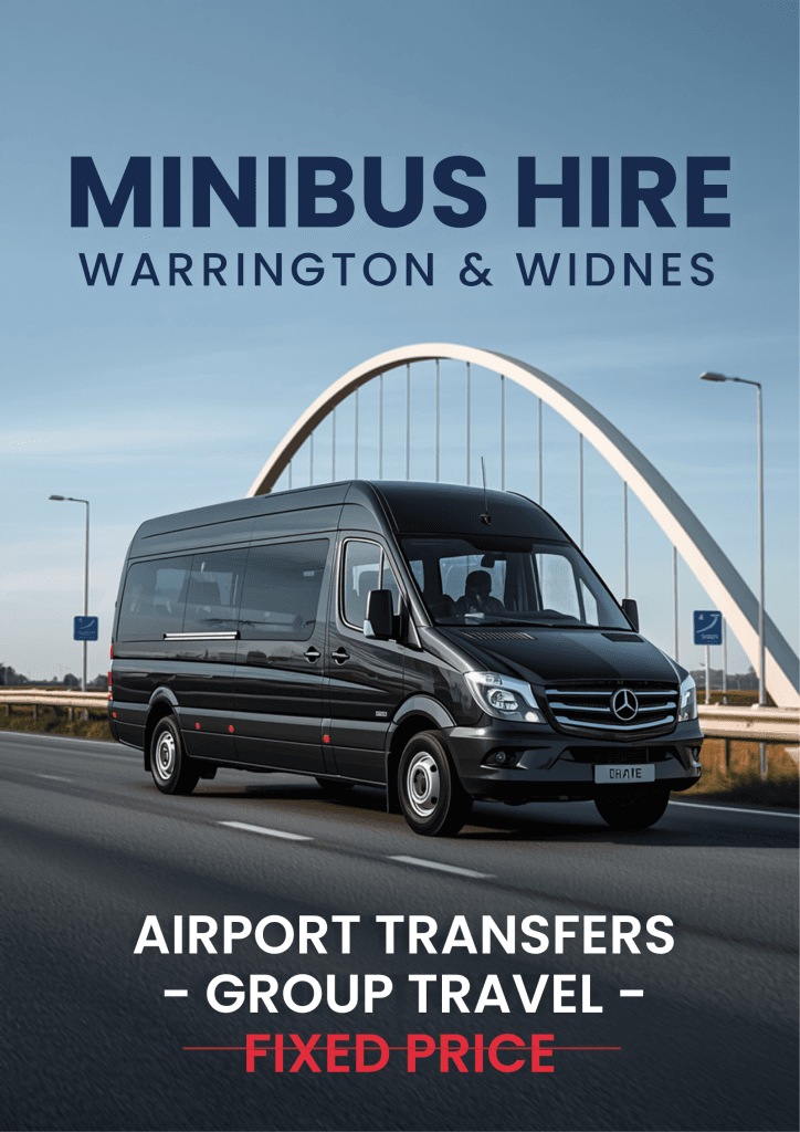 Minibus hire Warrington and Widnes fixed price transfers