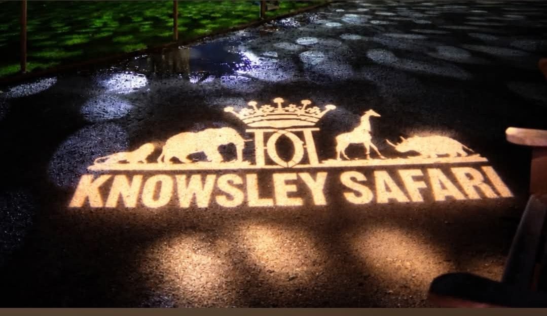 Enchanted at Knowsley Safari light event logo on the path