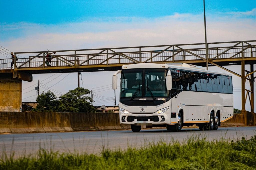 Modern white coach used for private coach hire Liverpool groups